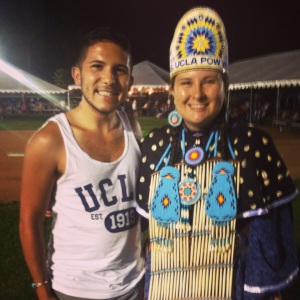 With Ms. UCLA Pow Wow Princess, Gladys Dakam (Lakota)